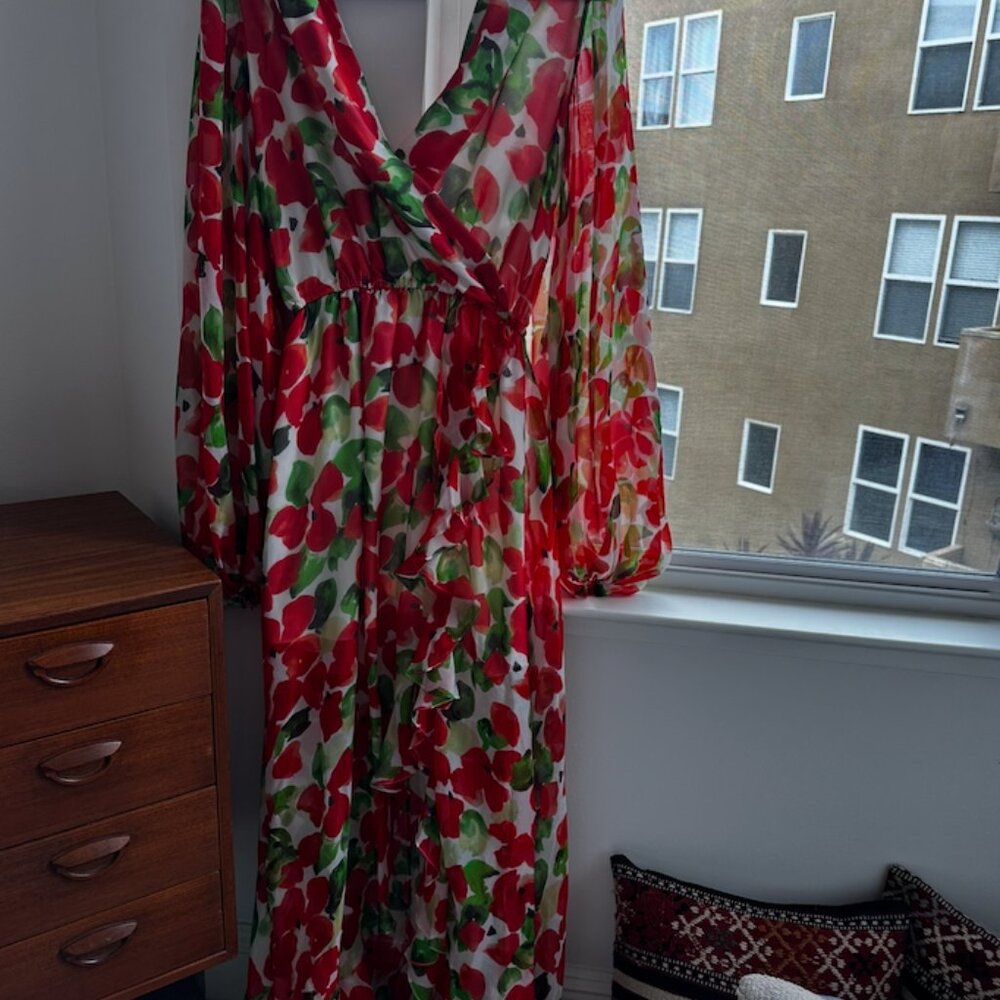 Caroline Constas Vivian Gown - Red Poppy - Picture 3 of 3